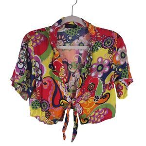 Zara Cropped 70s Style Blouse, Size Small